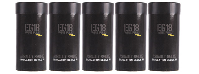 Enola Gaye EG18 Wire Pull High Output Large Smoke Grenade Pack of 5 (Color: Black)